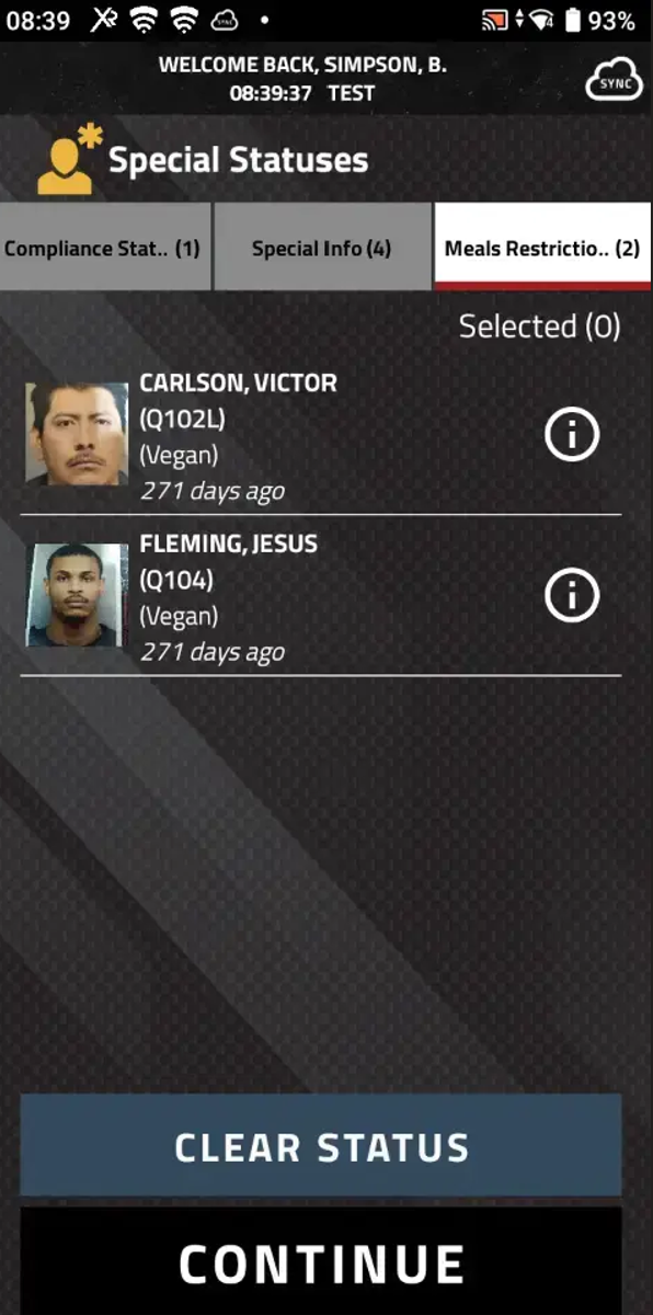 meal restrictions special status mobile command xr