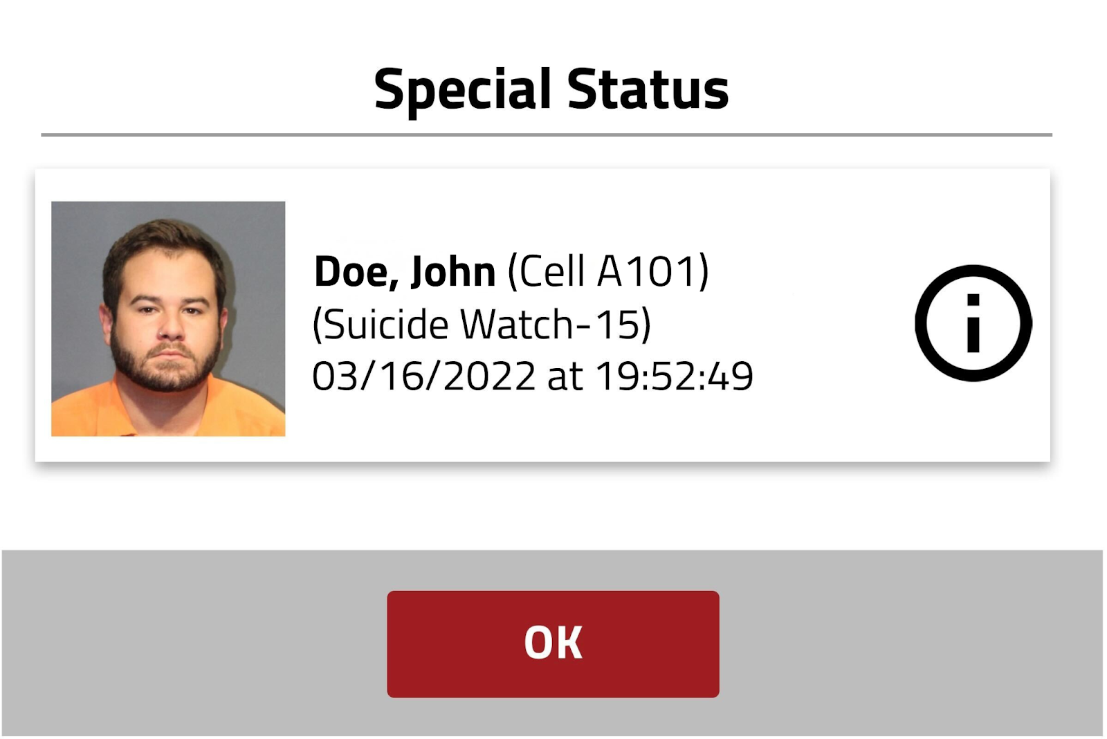 special status suicide watch inmate