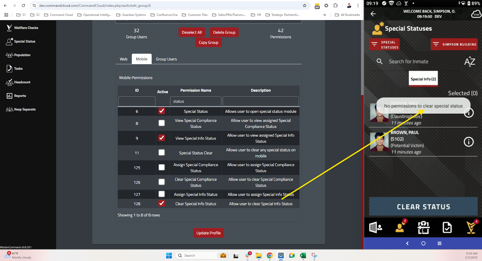 special status mission command and mobile command xr