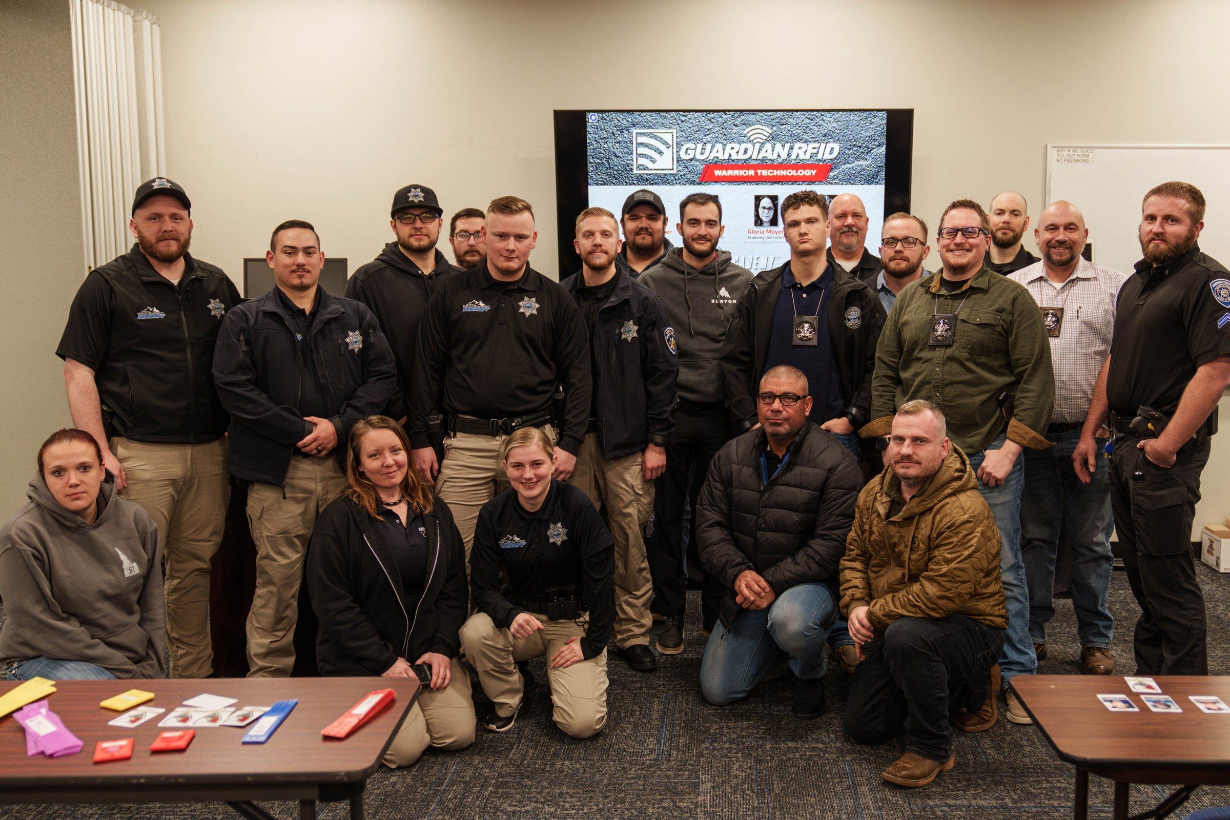 GUARDIAN RFID training class of corrections officers gathered as one team