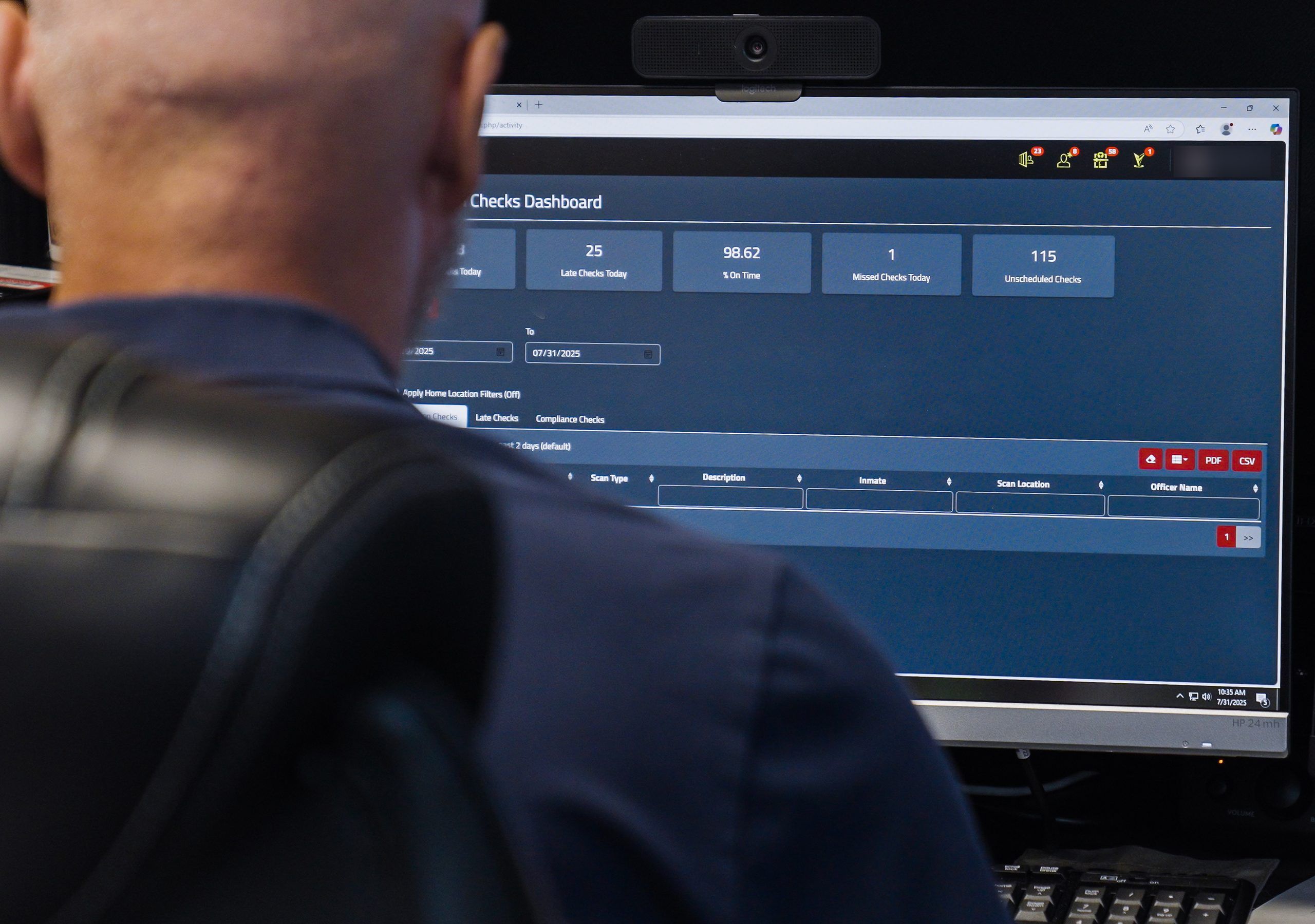 Exporting an Observation Checks report to PDF from Mission Command