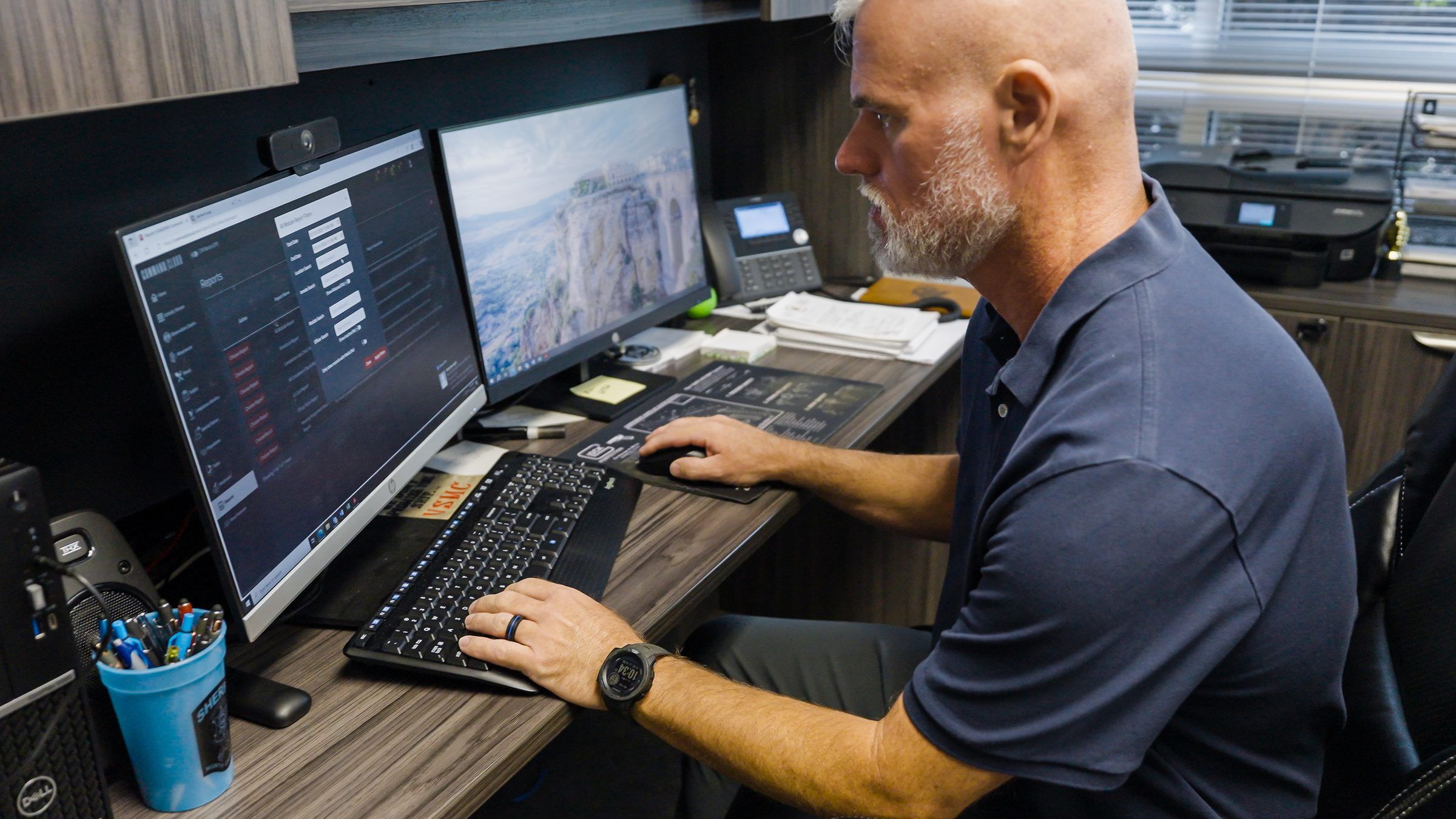 Jail administrator reviewing a jail operational intelligence dashboard